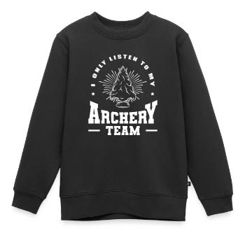 Tir à l’arc Flèche Tir à l’arc Tir à l’arc - Sweat Premium enfant bio - noir - Devant - AI Model Kid Female (0cm)