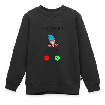 Ice Cream Phone Display Cone Ice - Kinder Premium Organic Sweatshirt - Schwarz - Vorne - AI Model Kid Female (0cm)