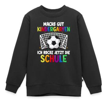 Schulkind Einschulung Fußball Schulstart Schule - Kinder Premium Organic Sweatshirt - Schwarz - Vorne - AI Model Kid Female (0cm)
