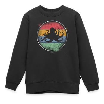 Oktopus Tintenfisch Krake Meerestier - Kinder Premium Organic Sweatshirt - Schwarz - Vorne - AI Model Kid Female (0cm)