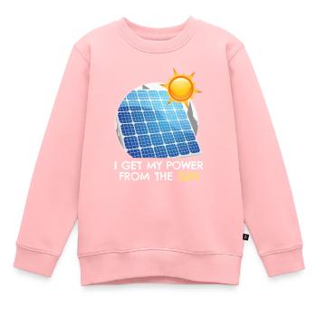 L’énergie solaire photovoltaïque - Sweat Premium enfant bio - rose - Devant - AI Model Kid Female (0cm)