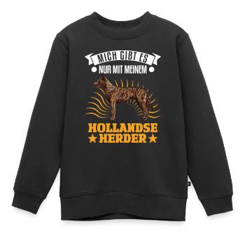 Hollandse Herder Hollandse Herderdshond - Kinder Premium Organic Sweatshirt - Schwarz - Vorne - AI Model Kid Female (0cm)