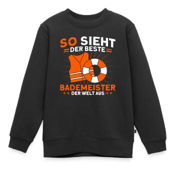 Sauveteur Piscine Sauveteur Sauveteur Sauveteur - Sweat Premium enfant bio - noir - Devant - AI Model Kid Female (0cm)