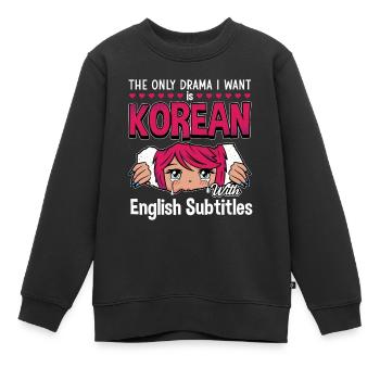 Design pop coréen pour un fan de mode K-Pop - Sweat Premium enfant bio - noir - Devant - AI Model Kid Female (0cm)