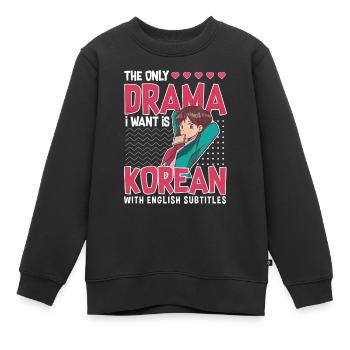 Design pop coréen pour un fan de mode K-Pop - Sweat Premium enfant bio - noir - Devant - AI Model Kid Female (0cm)