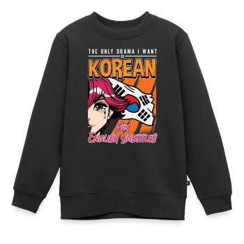 Design pop coréen pour un fan de mode K-Pop - Sweat Premium enfant bio - noir - Devant - AI Model Kid Female (0cm)