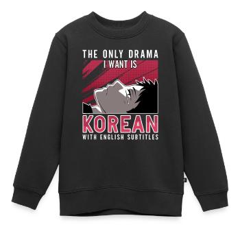 Design pop coréen pour un fan de mode K-Pop - Sweat Premium enfant bio - noir - Devant - AI Model Kid Female (0cm)