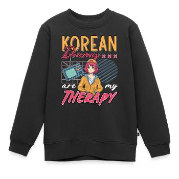 Design pop coréen pour un fan de mode K-Pop - Sweat Premium enfant bio - noir - Devant - AI Model Kid Female (0cm)