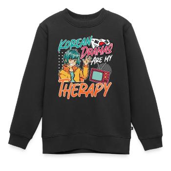 Design pop coréen pour un fan de mode K-Pop - Sweat Premium enfant bio - noir - Devant - AI Model Kid Female (0cm)