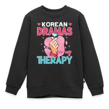 Design pop coréen pour un fan de mode K-Pop - Sweat Premium enfant bio - noir - Devant - AI Model Kid Female (0cm)