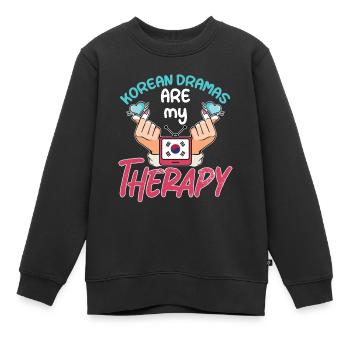 Design pop coréen pour un fan de mode K-Pop - Sweat Premium enfant bio - noir - Devant - AI Model Kid Female (0cm)