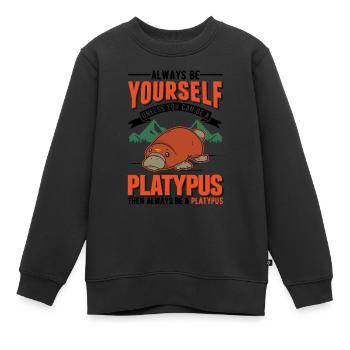 Ornithorynque Cadeau Ornithorynque - Sweat Premium enfant bio - noir - Devant - AI Model Kid Female (0cm)