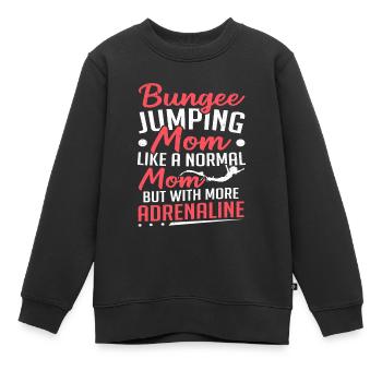 Bungee Jumping Mama Adrenalin Bungee Jumping - Kinder Premium Organic Sweatshirt - Schwarz - Vorne - AI Model Kid Female (0cm)