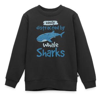 Easily Distracted By Whale Sharks Cute Whale Shark - Kinder Premium Organic Sweatshirt - Schwarz - Vorne - AI Model Kid Female (0cm)