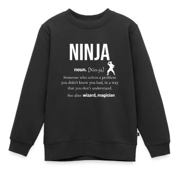 Ninja - Kinder Premium Organic Sweatshirt - Schwarz - Vorne - AI Model Kid Female (0cm)
