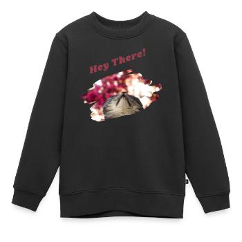 Hey there Cat Cat Saying British Shorthair Fun - Sweat Premium enfant bio - noir - Devant - AI Model Kid Female (0cm)