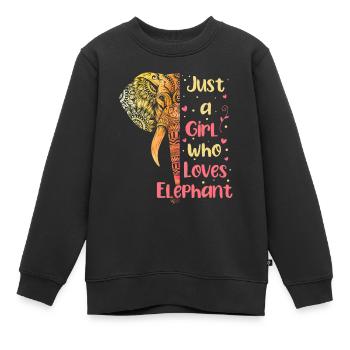 Cadeau d’éléphant pour Proboscis Africa Wilderness Zoo - Sweat Premium enfant bio - noir - Devant - AI Model Kid Female (0cm)