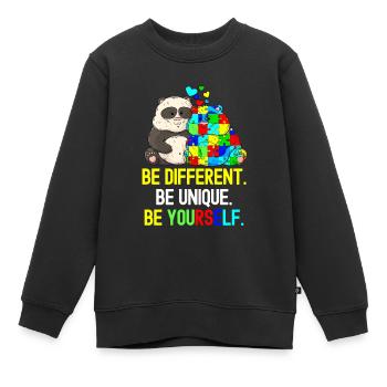 Tshirt autistique Autimus Cadeau Asperger Enfants - Sweat Premium enfant bio - noir - Devant - AI Model Kid Female (0cm)