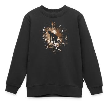 Athlétisme Starter Runner Color Splash - Sweat Premium enfant bio - noir - Devant - AI Model Kid Female (0cm)
