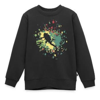 Éclaboussure de couleur De plongeur - Sweat Premium enfant bio - noir - Devant - AI Model Kid Female (0cm)