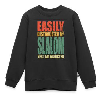 Slalom en disant drôle - Sweat Premium enfant bio - noir - Devant - AI Model Kid Female (0cm)