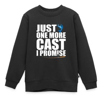 Juste un casting de plus que je promets à la pêche à la ligne - Sweat Premium enfant bio - noir - Devant - AI Model Kid Female (0cm)