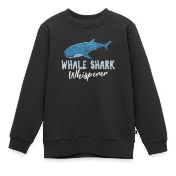 Whale Shark Whisperer Mignon Whale Shark Lovers Ocea - Sweat Premium enfant bio - noir - Devant - AI Model Kid Female (0cm)