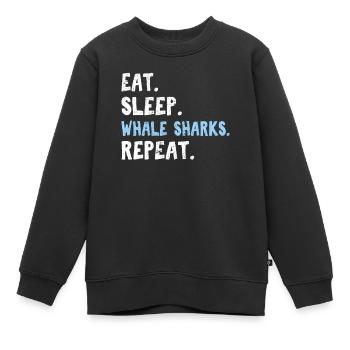 Eat Sleep Whale Sharks Repeat Cute Whale Shark Lov - Kinder Premium Organic Sweatshirt - Schwarz - Vorne - AI Model Kid Female (0cm)
