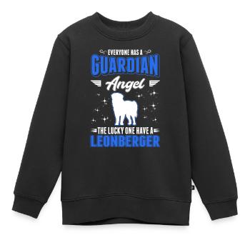 Ange gardien Leonberger - Sweat Premium enfant bio - noir - Devant - AI Model Kid Female (0cm)