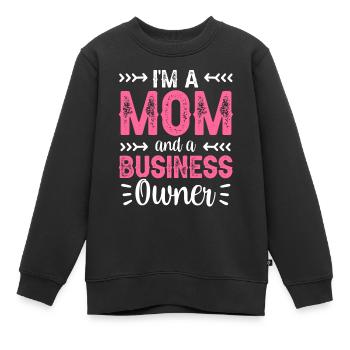Je suis une mère et une propriétaire d’entreprise - Sweat Premium enfant bio - noir - Devant - AI Model Kid Female (0cm)