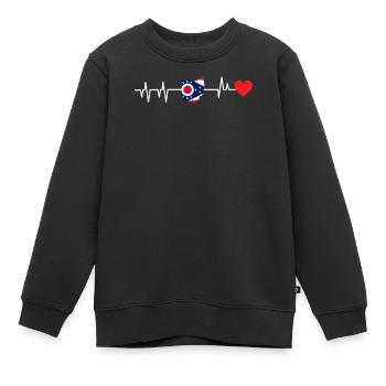 Ohio herzschlag geschenk - Kinder Premium Organic Sweatshirt - Schwarz - Vorne - AI Model Kid Female (0cm)