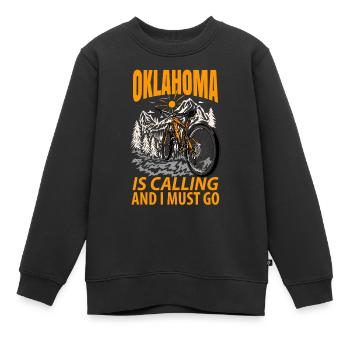 Reisendes Oklahoma geschenk - Kinder Premium Organic Sweatshirt - Schwarz - Vorne - AI Model Kid Female (0cm)