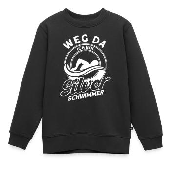 Silber Schwimmer Prüfung Silber Schwimmabzeichen - Kinder Premium Organic Sweatshirt - Schwarz - Vorne - AI Model Kid Female (0cm)