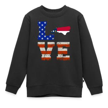 Liebe North Carolina Geschenk - Kinder Premium Organic Sweatshirt - Schwarz - Vorne - AI Model Kid Female (0cm)