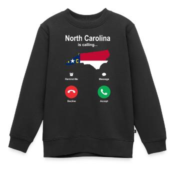 Voyage Caroline du Nord Cadeau - Sweat Premium enfant bio - noir - Devant - AI Model Kid Female (0cm)