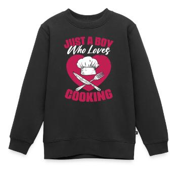 Juste un garçon qui aime cuisiner une cuisine drôle - Sweat Premium enfant bio - noir - Devant - AI Model Kid Female (0cm)