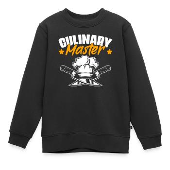 Maître culinaire Fun Cuisine professionnelle - Sweat Premium enfant bio - noir - Devant - AI Model Kid Female (0cm)