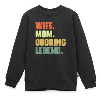 Veuve Maman Drôle de cuisine professionnelle pour - Sweat Premium enfant bio - noir - Devant - AI Model Kid Female (0cm)