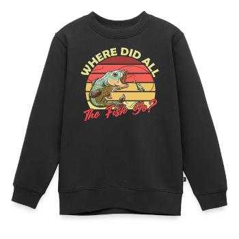 Wo Sind Die Ganzen Fische Hin? Fischen Fischer - Kinder Premium Organic Sweatshirt - Schwarz - Vorne - AI Model Kid Female (0cm)