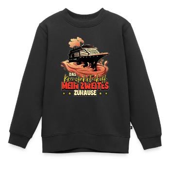 Croisière - Sweat Premium enfant bio - noir - Devant - AI Model Kid Female (0cm)