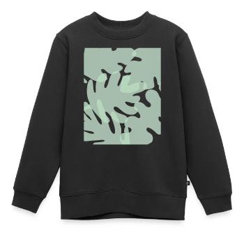 Danish Pastel Aesthetic Leaves - Kids Premium Organic Sweatshirt - black - Front - AI Model Kid Female (0cm)