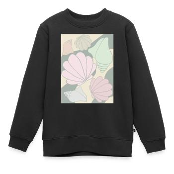 Dänische Pastell-Ästhetik Muschel - Kinder Premium Organic Sweatshirt - Schwarz - Vorne - AI Model Kid Female (0cm)
