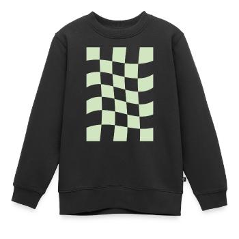 Esthétique pastel danoise à carreaux verts - Sweat Premium enfant bio - noir - Devant - AI Model Kid Female (0cm)