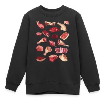 Meatcore Aesthetic Meat Collection - Kids Premium Organic Sweatshirt - black - Front - AI Model Kid Female (0cm)
