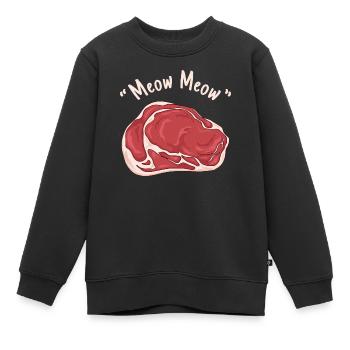 Meatcore-Ästhetik Miau-Miau-Fleisch - Kinder Premium Organic Sweatshirt - Schwarz - Vorne - AI Model Kid Female (0cm)