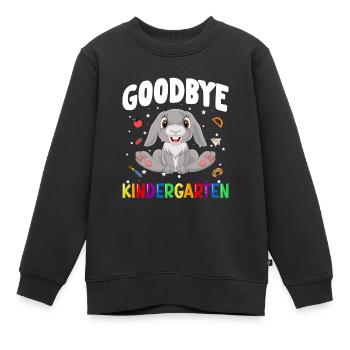 Goodbye Kindergarten Hase Einschulung Schule - Kinder Premium Organic Sweatshirt - Schwarz - Vorne - AI Model Kid Female (0cm)