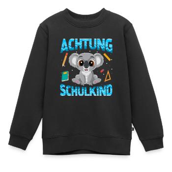 Einschulung Achtung Schulkind Geschenk Koala - Kinder Premium Organic Sweatshirt - Schwarz - Vorne - AI Model Kid Female (0cm)