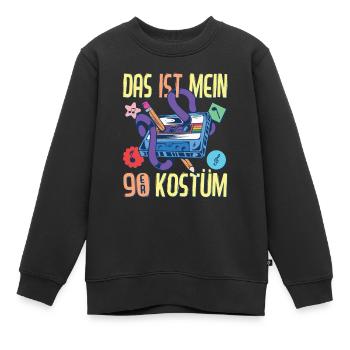 90er Jahre Outfit Party 90's Mottoparty Neunziger - Kinder Premium Organic Sweatshirt - Schwarz - Vorne - AI Model Kid Female (0cm)