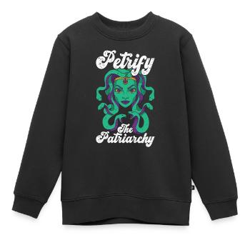 Féminisme Féministe Féministe - Sweat Premium enfant bio - noir - Devant - AI Model Kid Female (0cm)