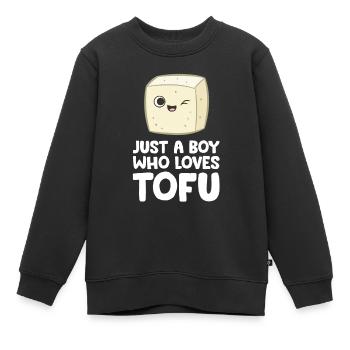 Juste un garçon qui aime le tofu - Sweat Premium enfant bio - noir - Devant - AI Model Kid Female (0cm)
